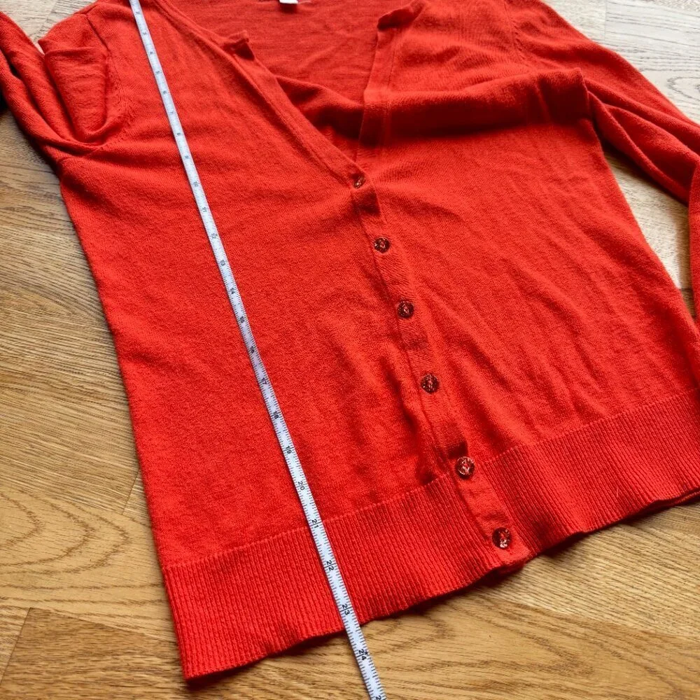 New York & Company Orange Rhinestone Cardigan Sweater Size XS